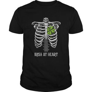 St Patricks Day Skeleton Irish Heart Shirt